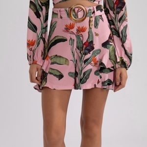 PatBo Pink Tropical Ruffle Shorts - 2